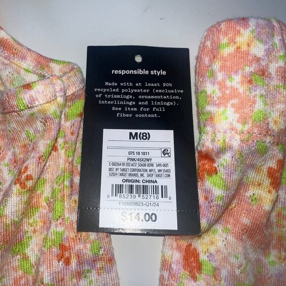 Cat & Jack Long-Sleeve Top Striped Turtleneck & Floral PJ Tank Girls M/8 (3-Pk) - Picture 8 of 13